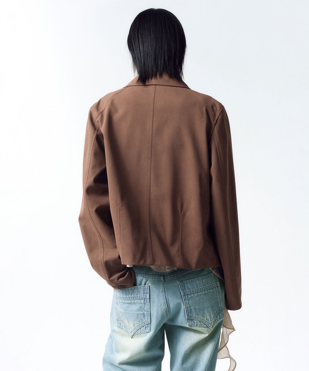 인사일런스 우먼(INSILENCE WOMEN) 빈티지 포우 스웨이드 자켓 BROWN