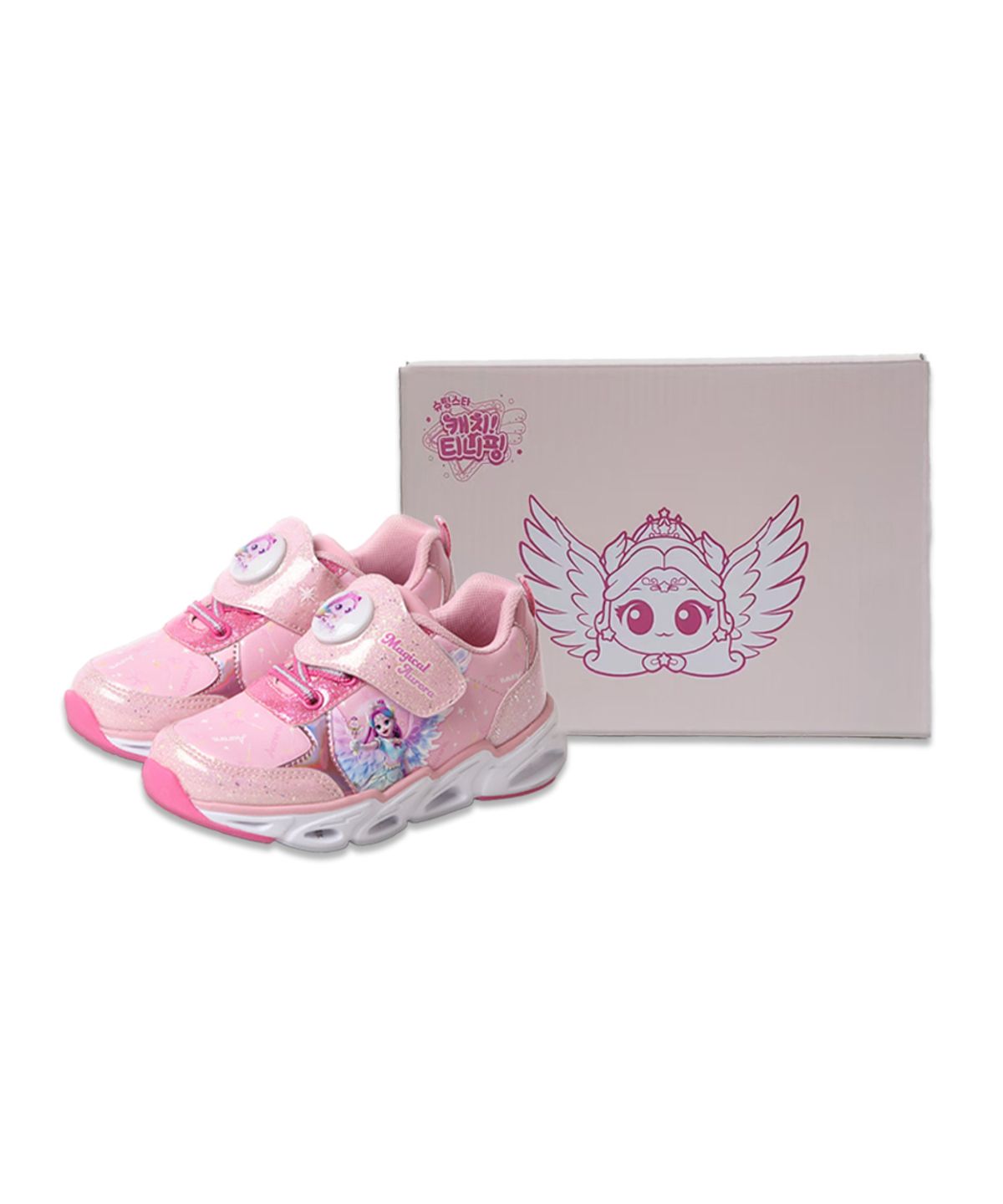 하버드슈즈 키즈(HARVARD SHOES KIDS) 캐치티니핑 프린세스 스파클 오로라 LED 운동화 여아  키즈 스니커즈