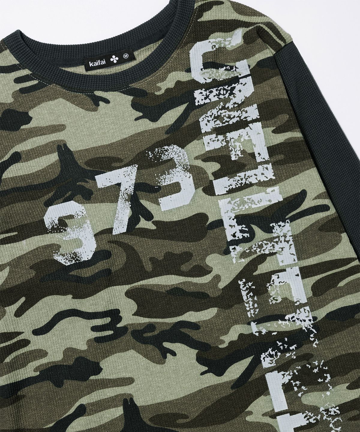 카이파이(KAIFAI) 카모 와플 롱슬리브 (카키) K26QB224