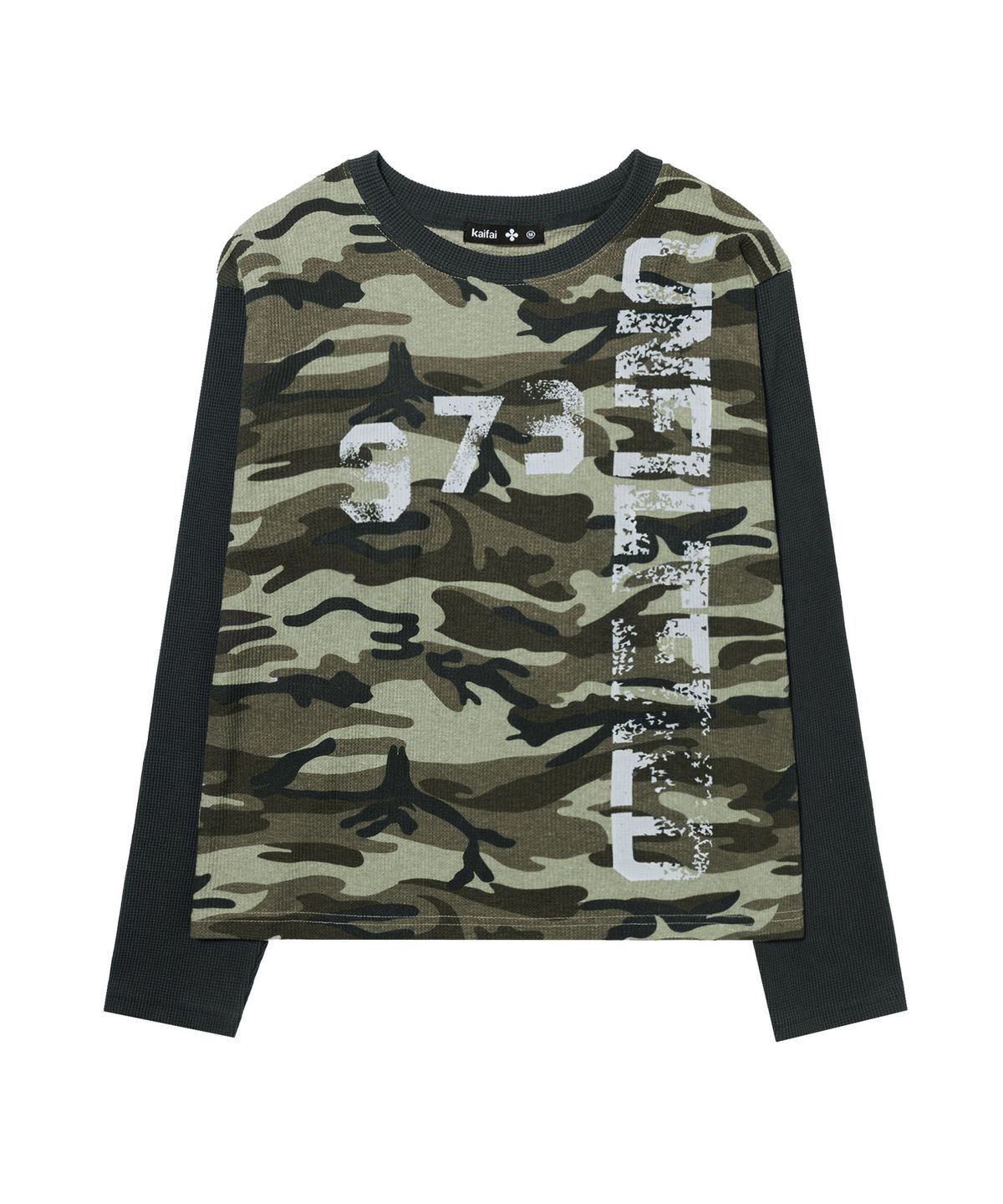카이파이(KAIFAI) 카모 와플 롱슬리브 (카키) K26QB224
