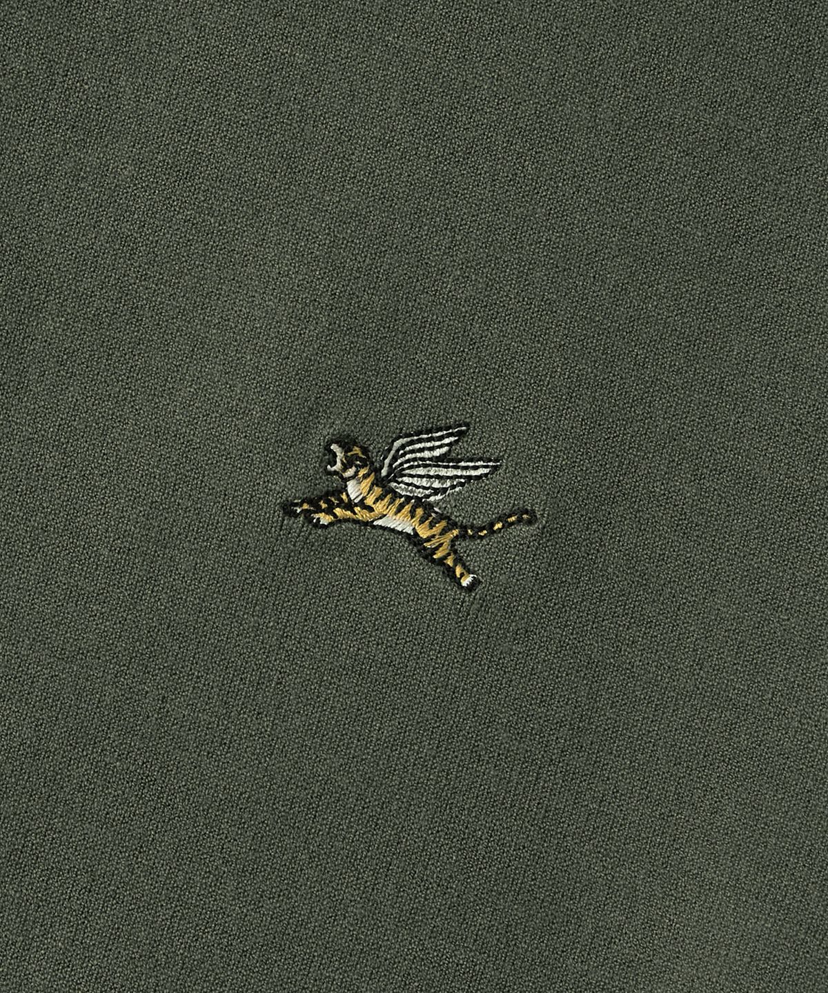 아웃스탠딩(OUTSTANDING) MIGHTY TIGER KNIT COLLAR SHIRT_OLIVE