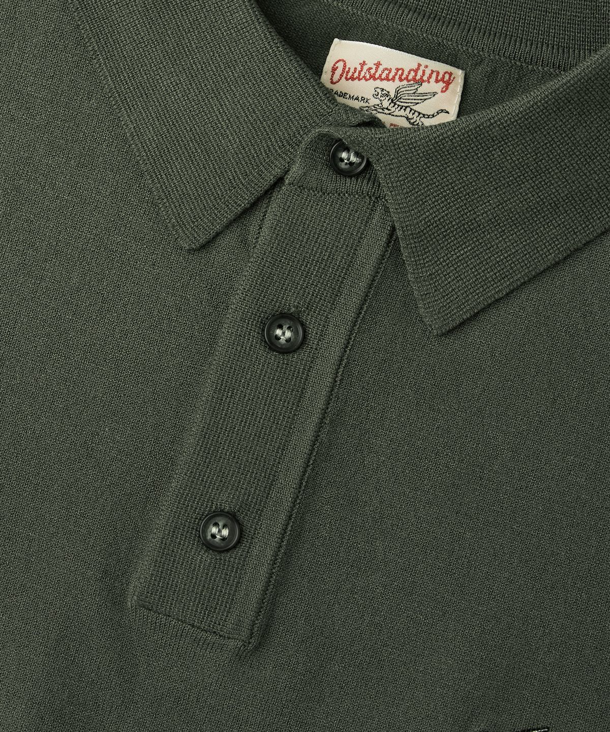아웃스탠딩(OUTSTANDING) MIGHTY TIGER KNIT COLLAR SHIRT_OLIVE