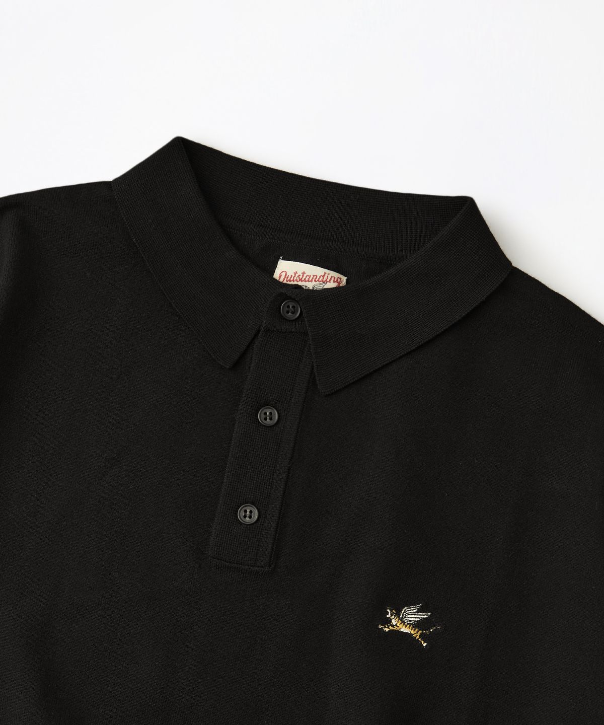 아웃스탠딩(OUTSTANDING) MIGHTY TIGER KNIT COLLAR SHIRT_BLACK