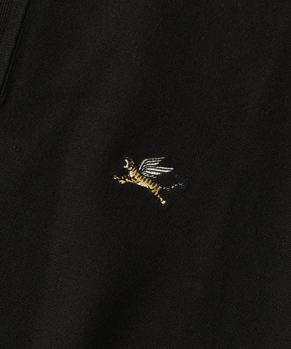 아웃스탠딩(OUTSTANDING) MIGHTY TIGER KNIT COLLAR SHIRT_BLACK