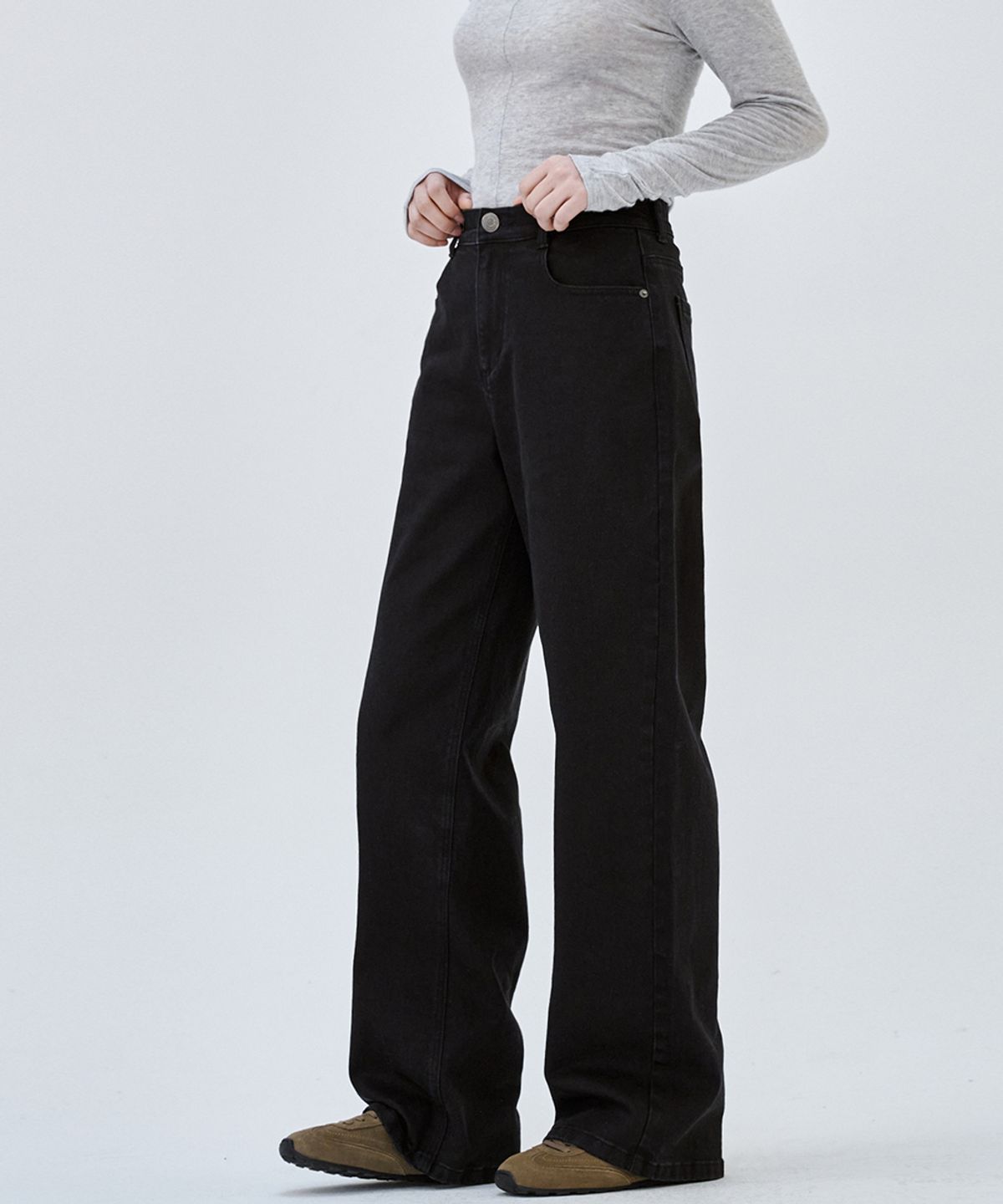 마롭(MALOUPE) 9157 소프트 칼라데님 팬츠 (블랙)
