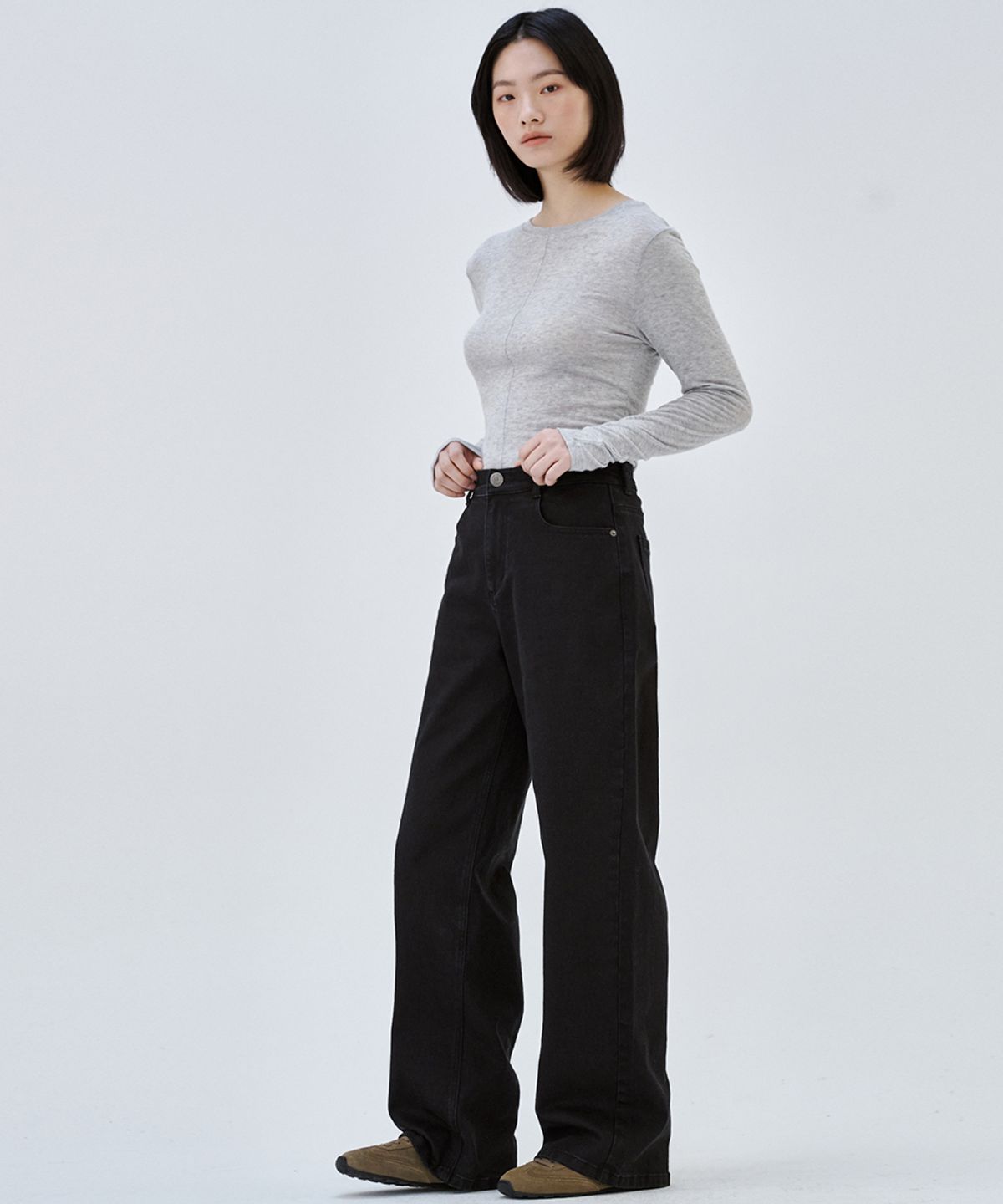 마롭(MALOUPE) 9157 소프트 칼라데님 팬츠 (블랙)