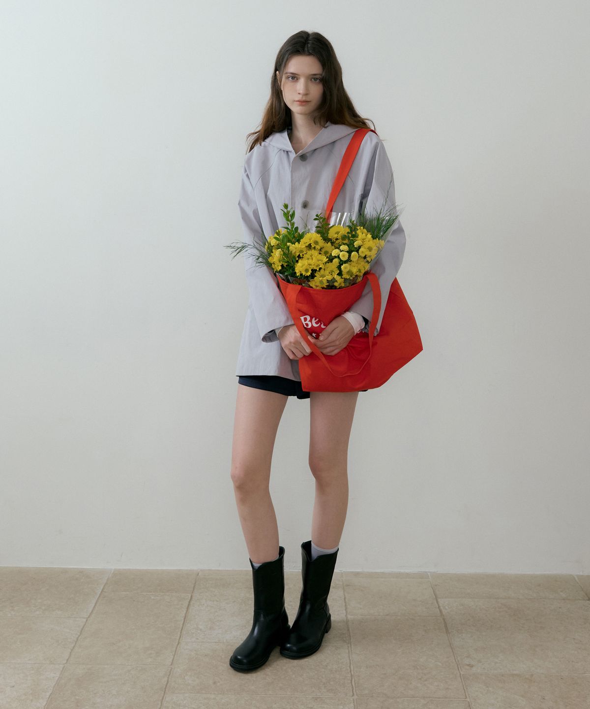 리올그(REORG) BATD LOGO COTTON TOTE BAG RED