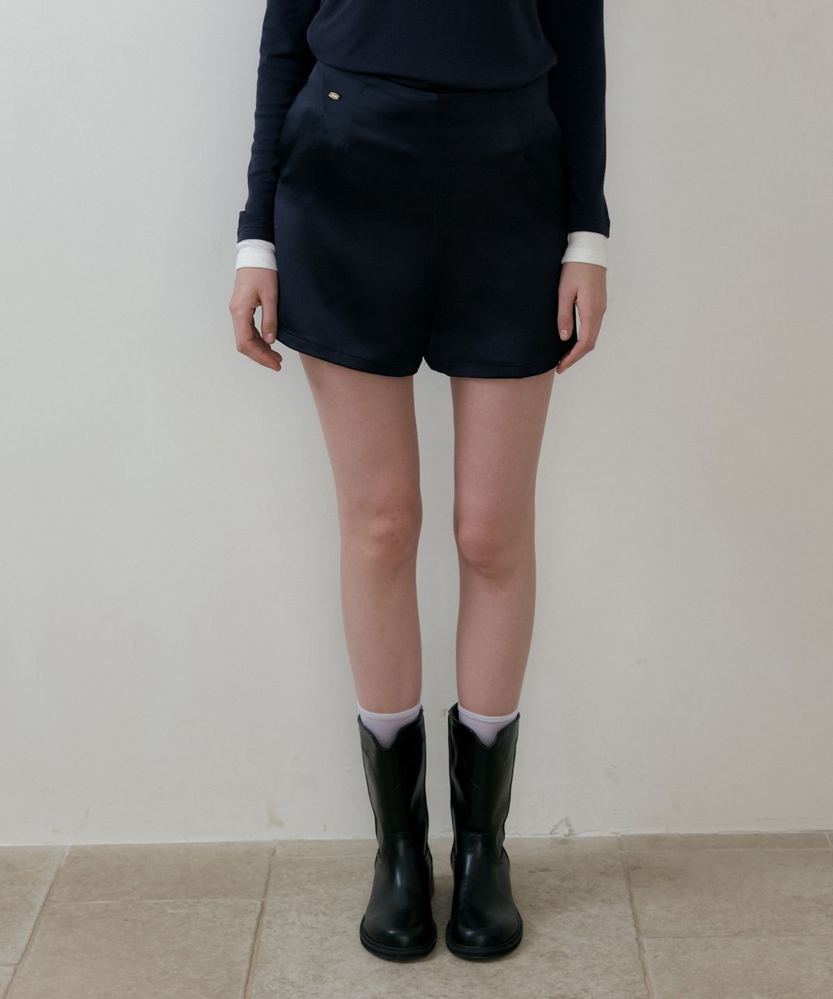 리올그(REORG) BATD SATIN SHORTS NAVY