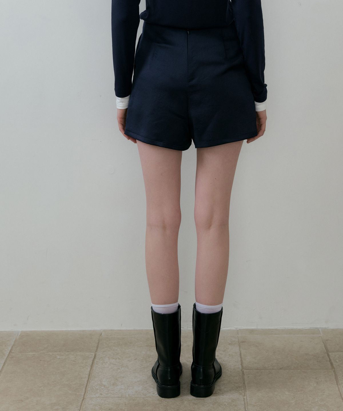 리올그(REORG) BATD SATIN SHORTS NAVY