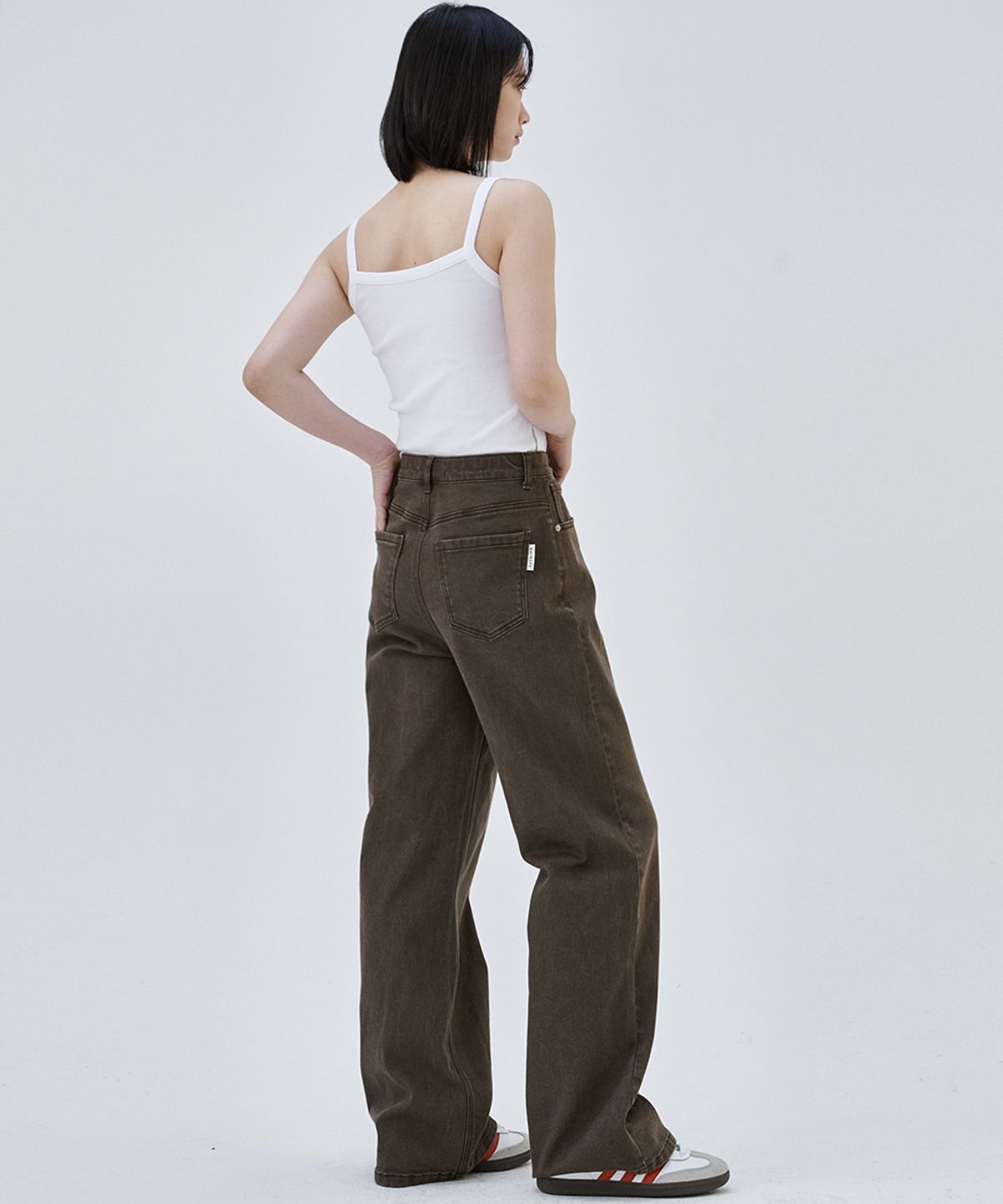 마롭(MALOUPE) 9157 소프트 칼라데님 팬츠 (브라운)
