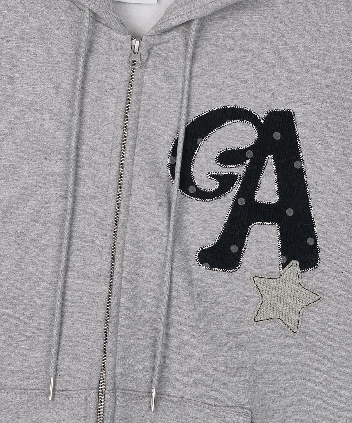 게인스보로(GAINSBORO) GA STELLA 패치 후드집업_멜란지그레이