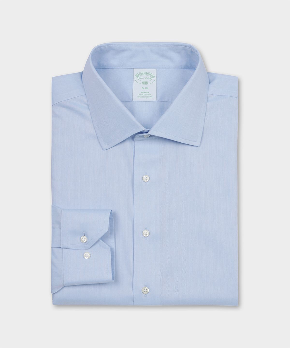 브룩스 브라더스(BROOKS BROTHERS) 논아이론 잉글리시 스프레드 헤링본 드레스셔츠 (블루) (BBTSMF0178)
