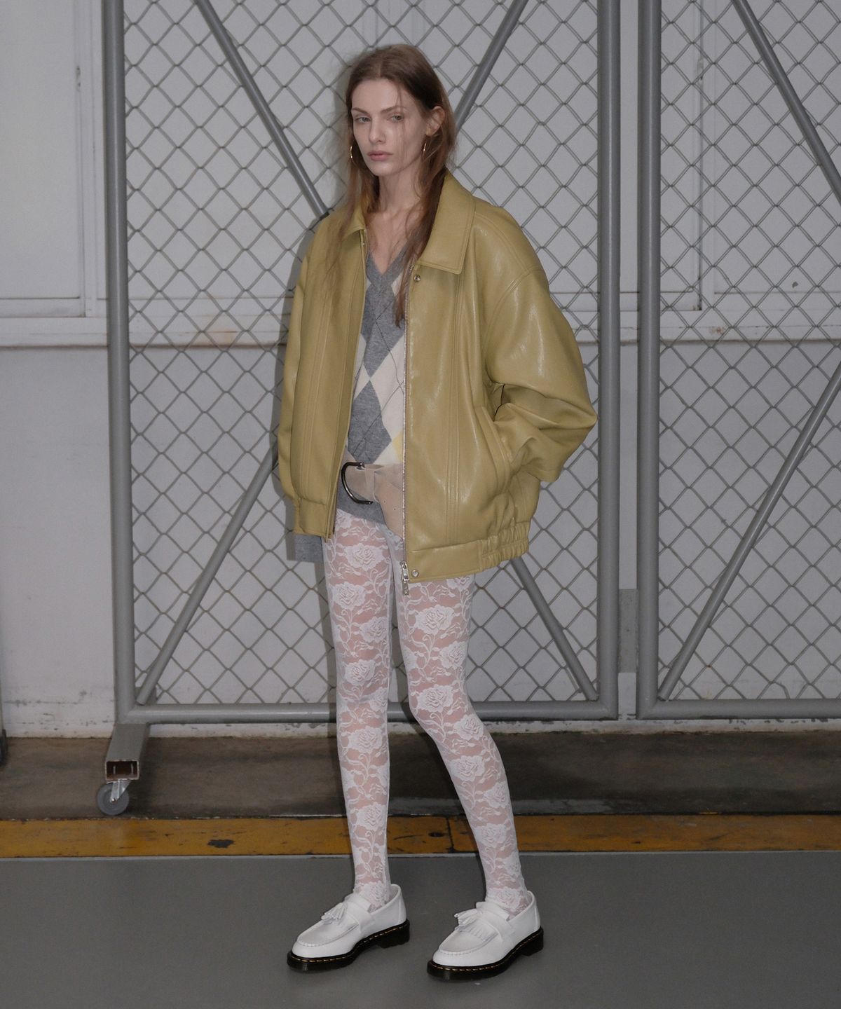 오버듀플레어(OVERDUEFLAIR) VINTAGE LEATHER BLOUSON JACKET_MUSTARD