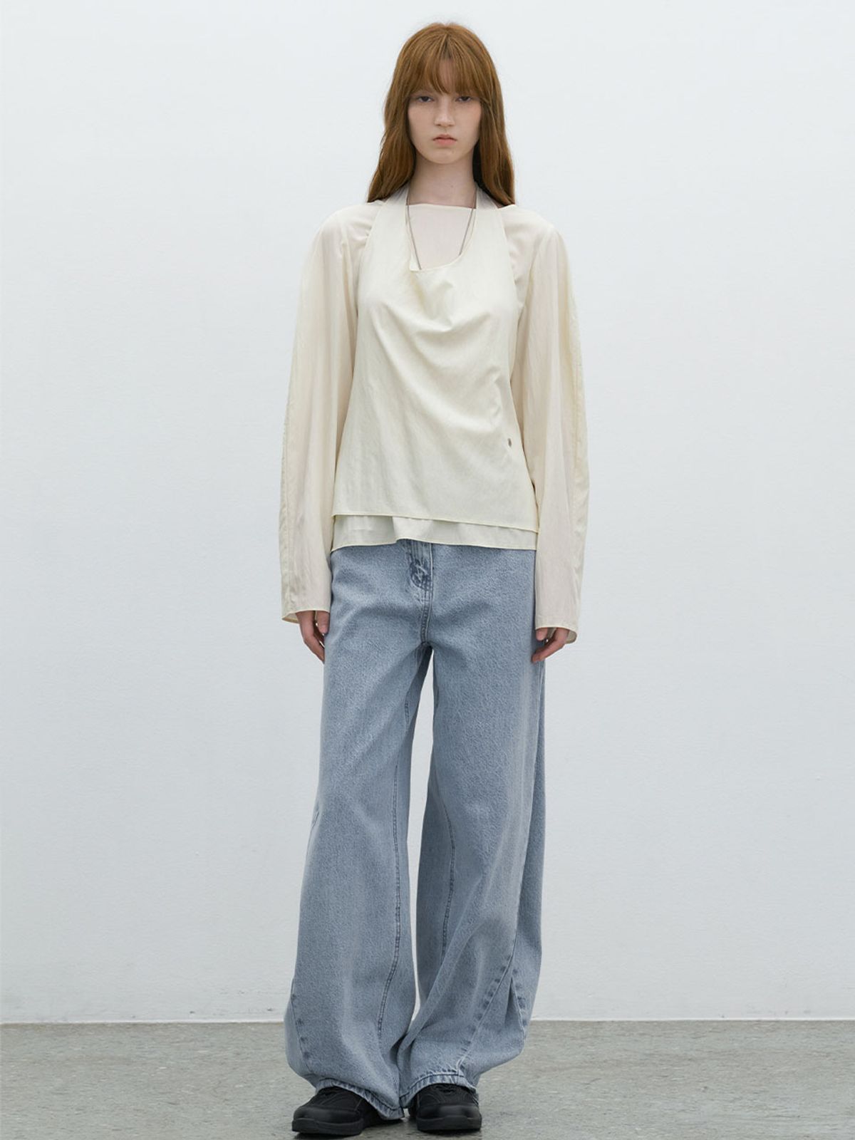 아틀리에 나인(ATELIER NAIN) HALTER NECK LAYERED TOP SET S (BL-4389)