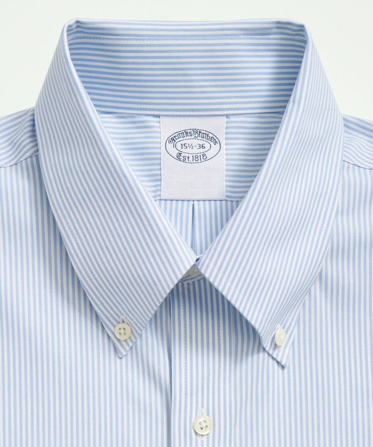 브룩스 브라더스(BROOKS BROTHERS) 논아이론 폴로버튼다운 스트라이프 드레스셔츠 (라이트블루) (BBTSMMZ502)