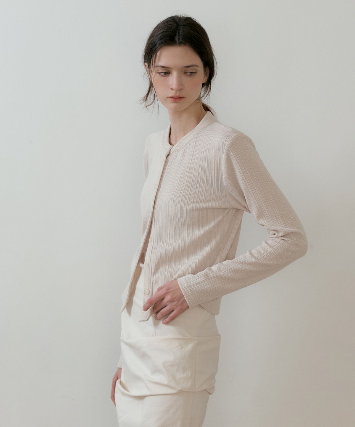 리올그(REORG) BATD CARDIGAN WITH SLEEVELESS CREAM