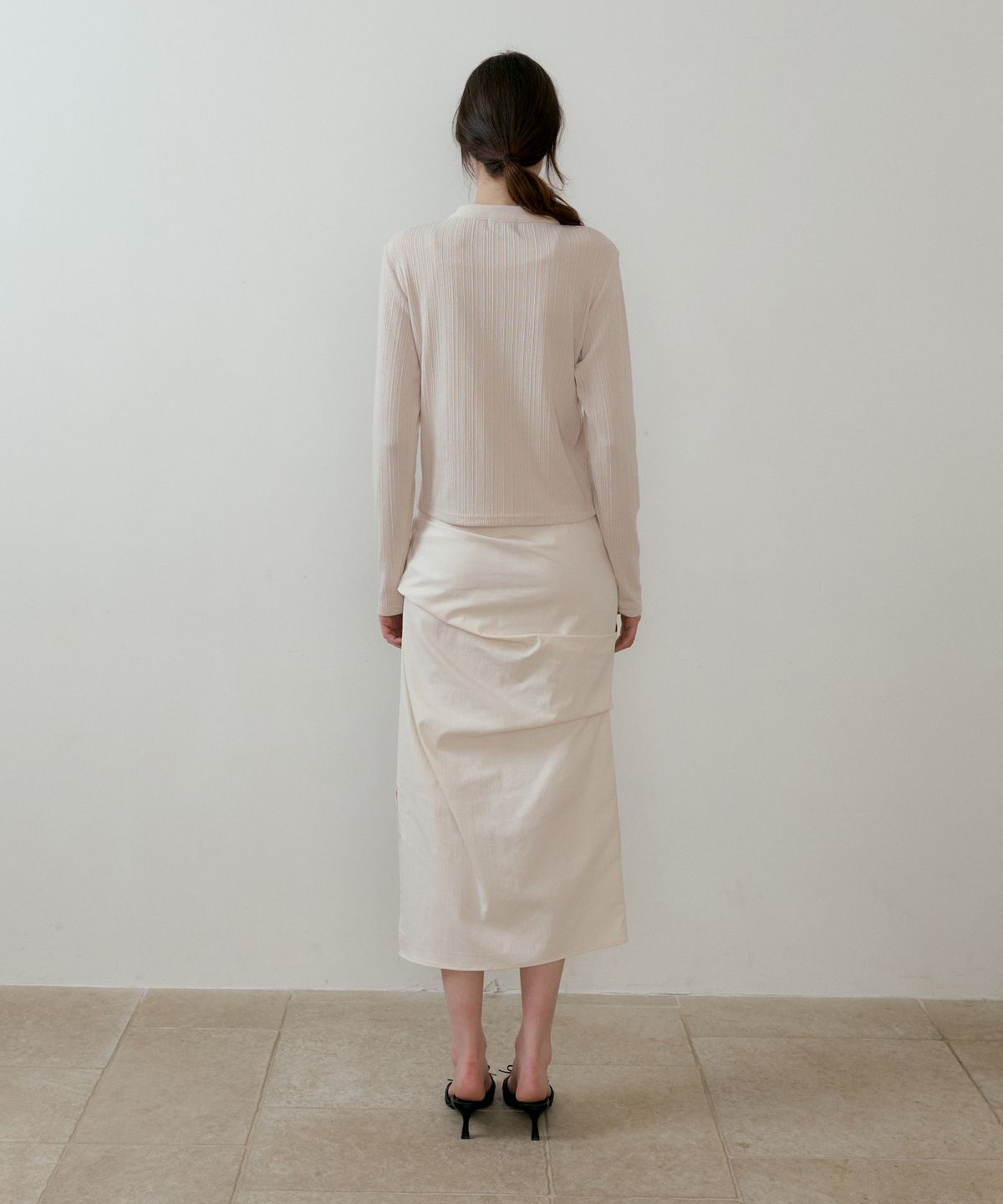 리올그(REORG) BATD CARDIGAN WITH SLEEVELESS CREAM