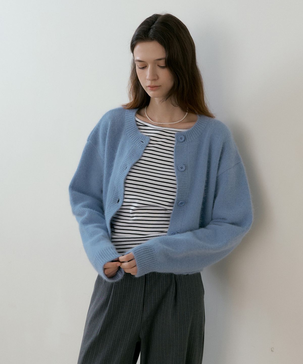 리올그(REORG) BATD ANGORA CARDIGAN SERENITY