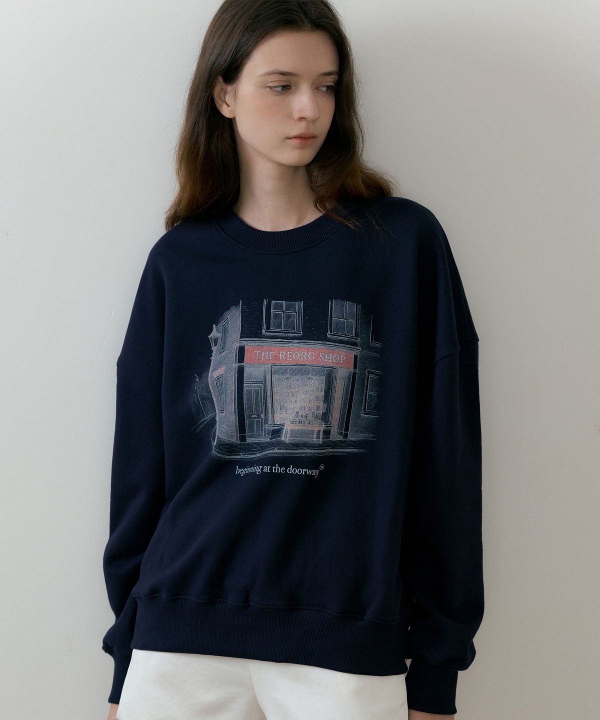 리올그(REORG) BATD SWEATSHIRTS NAVY