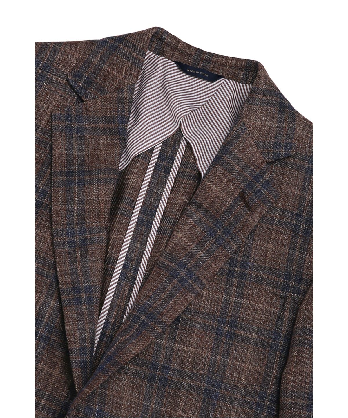브룩스 브라더스(BROOKS BROTHERS) 클래식핏 홉색 린넨 울 2버튼 재킷 (브라운) (BBJSMM77684ES)