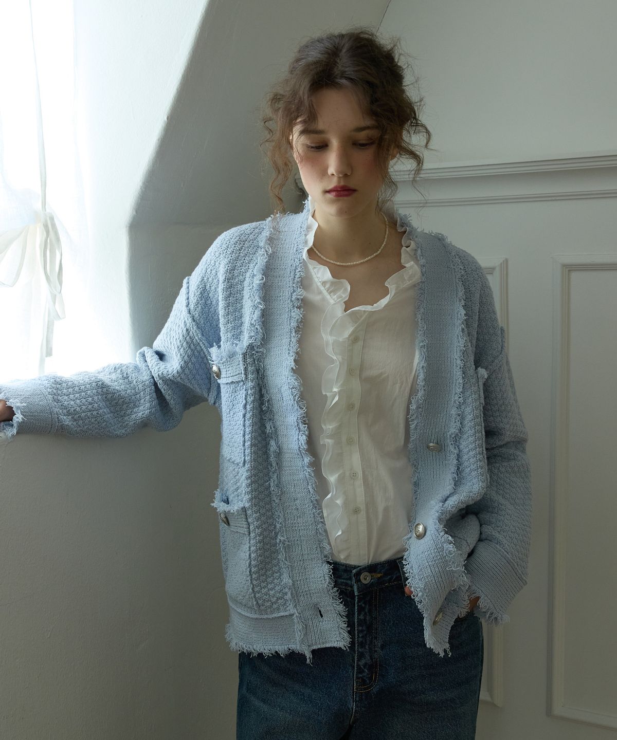 오픈도어스튜디오(OPENDOORSTUDIO) Classic blanc tweed Blue