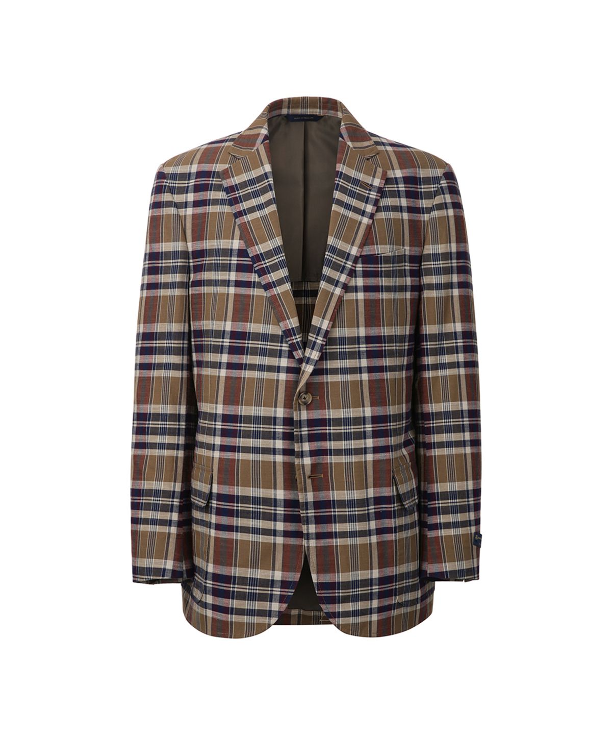 브룩스 브라더스(BROOKS BROTHERS) 클래식핏 코튼 마드라스 2버튼 재킷 (브라운) (BBJSMF84624ES)