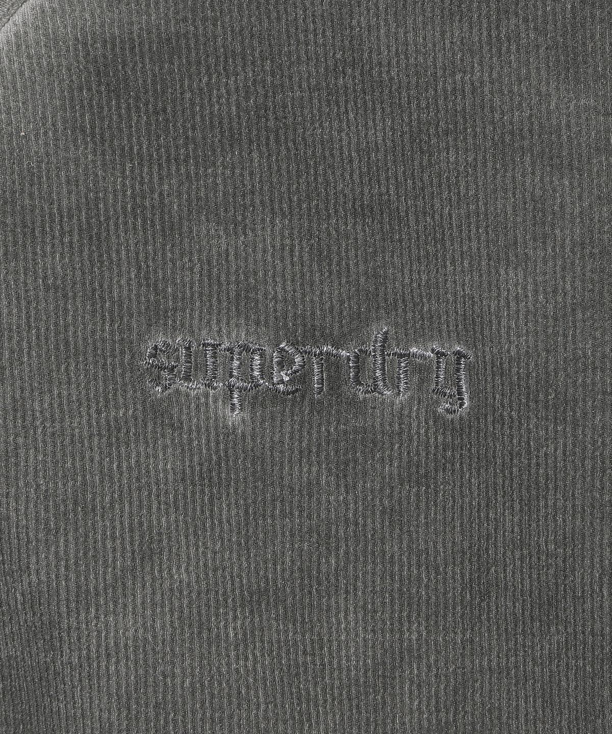 슈퍼드라이(SUPERDRY) 우먼스 브이넥 헨리 롱슬리브 차콜 SDFILCQ46CHL