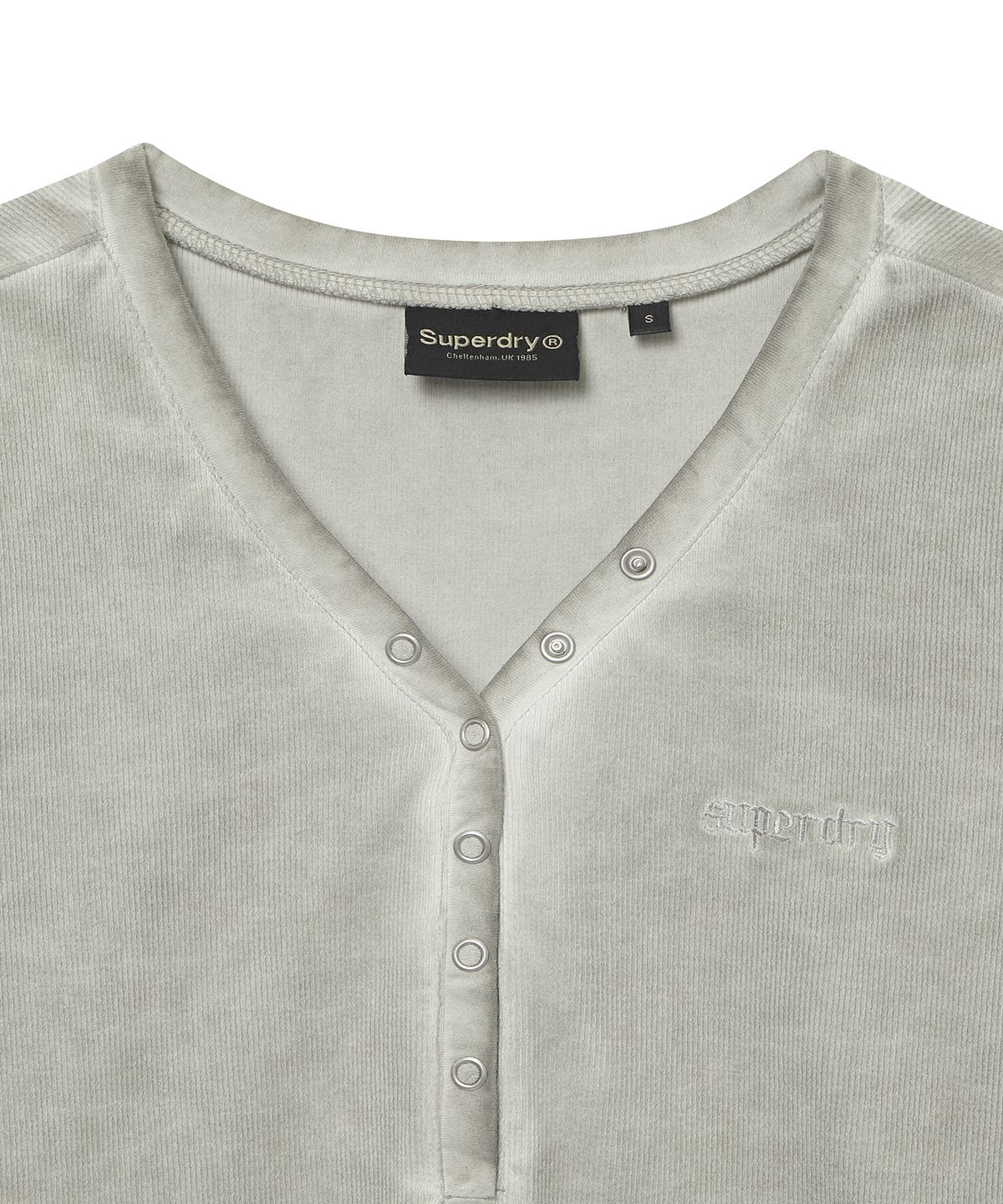 슈퍼드라이(SUPERDRY) 우먼스 브이넥 헨리 롱슬리브 베이지 SDFILCQ46BEG