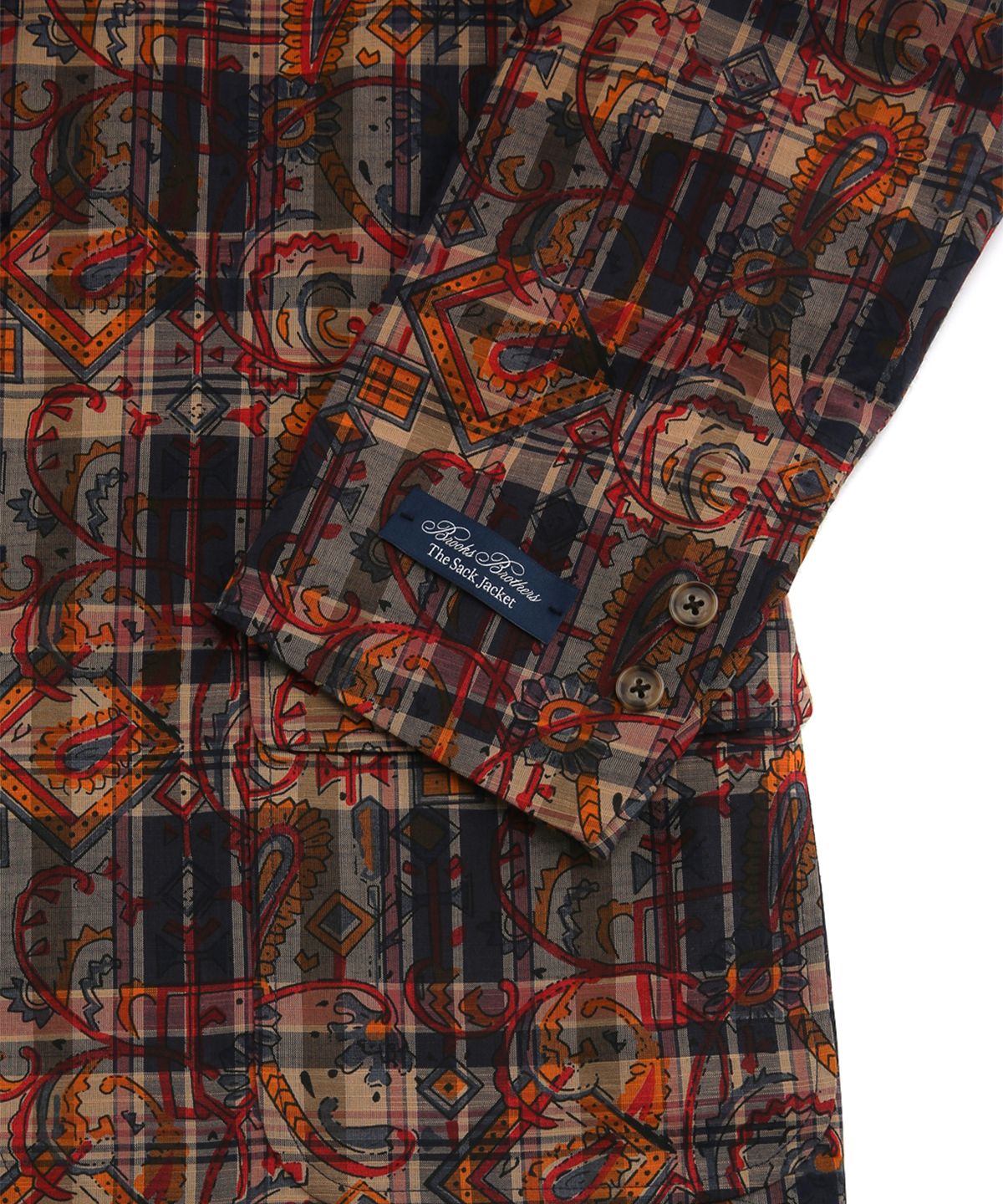 브룩스 브라더스(BROOKS BROTHERS) 트레디셔널핏 마드라스 프린트 3버튼 재킷 (브라운) (BBJSMM13624ES)