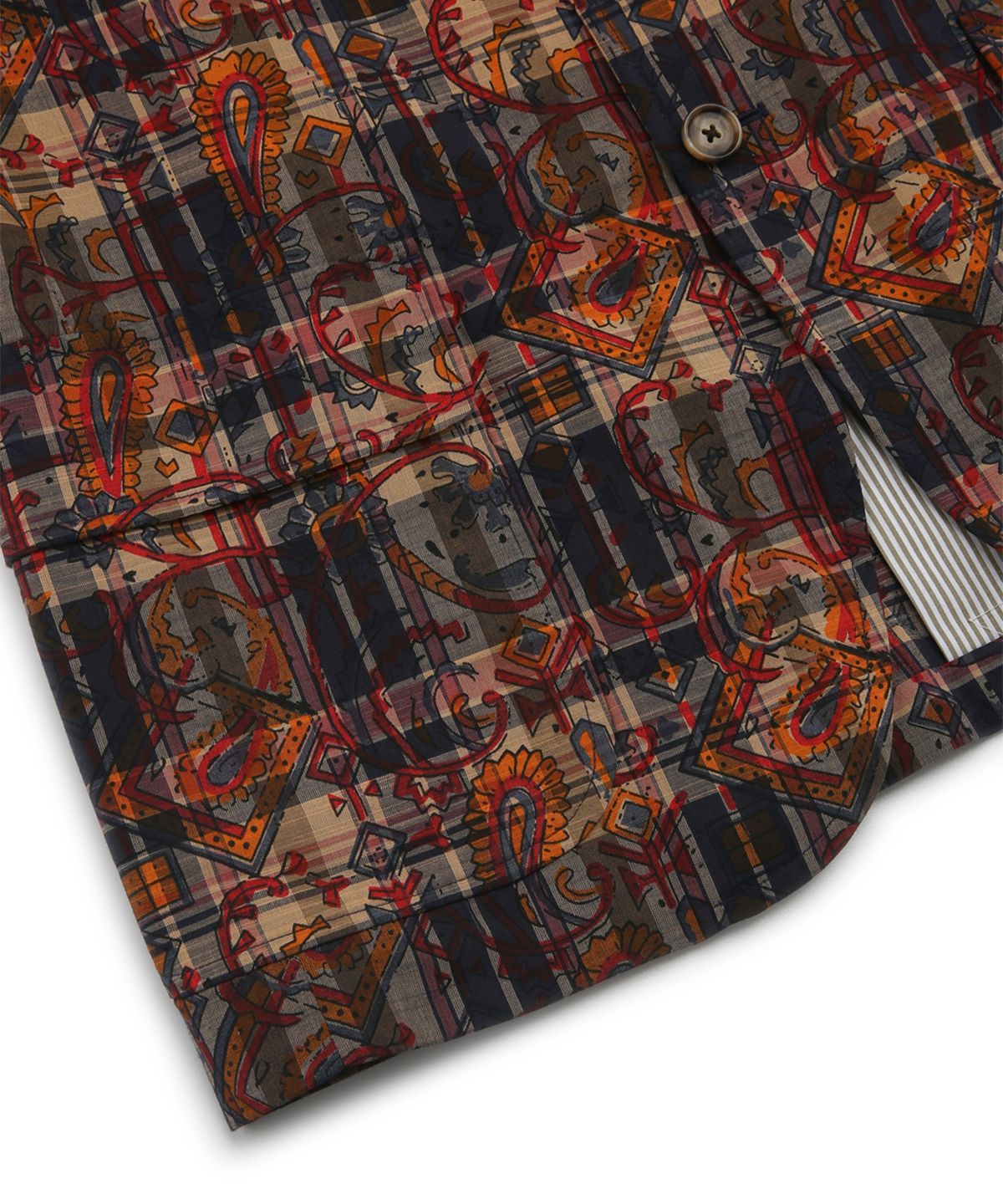 브룩스 브라더스(BROOKS BROTHERS) 트레디셔널핏 마드라스 프린트 3버튼 재킷 (브라운) (BBJSMM13624ES)