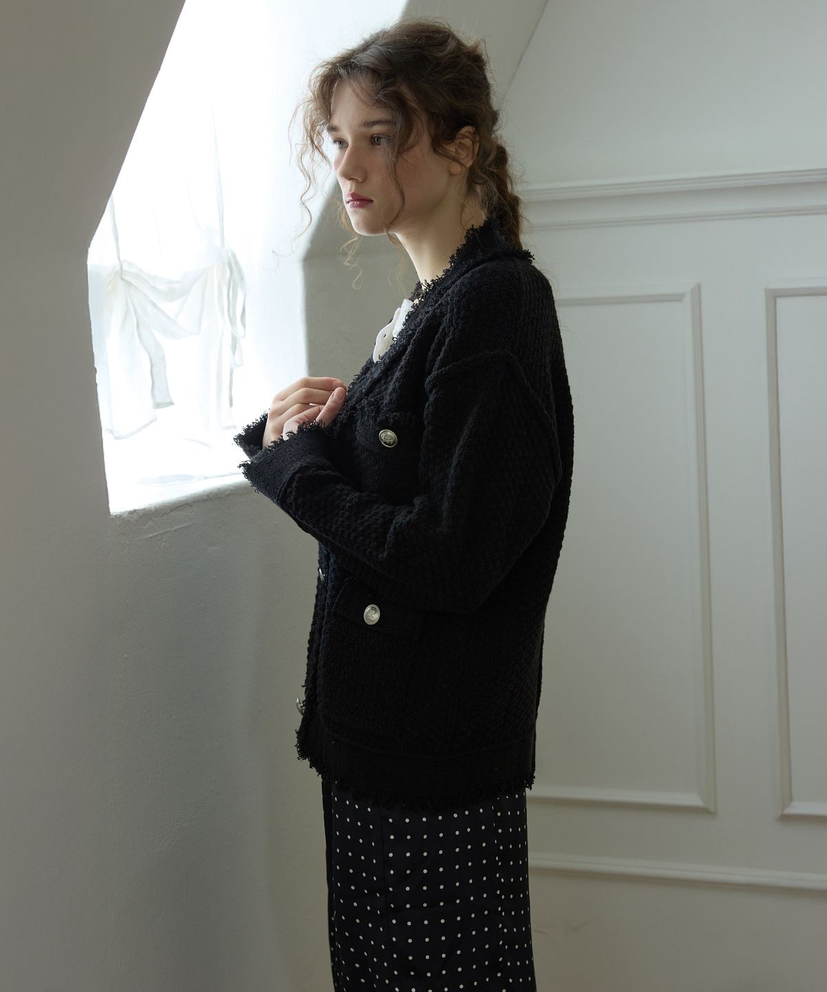 오픈도어스튜디오(OPENDOORSTUDIO) Classic blanc tweed Black