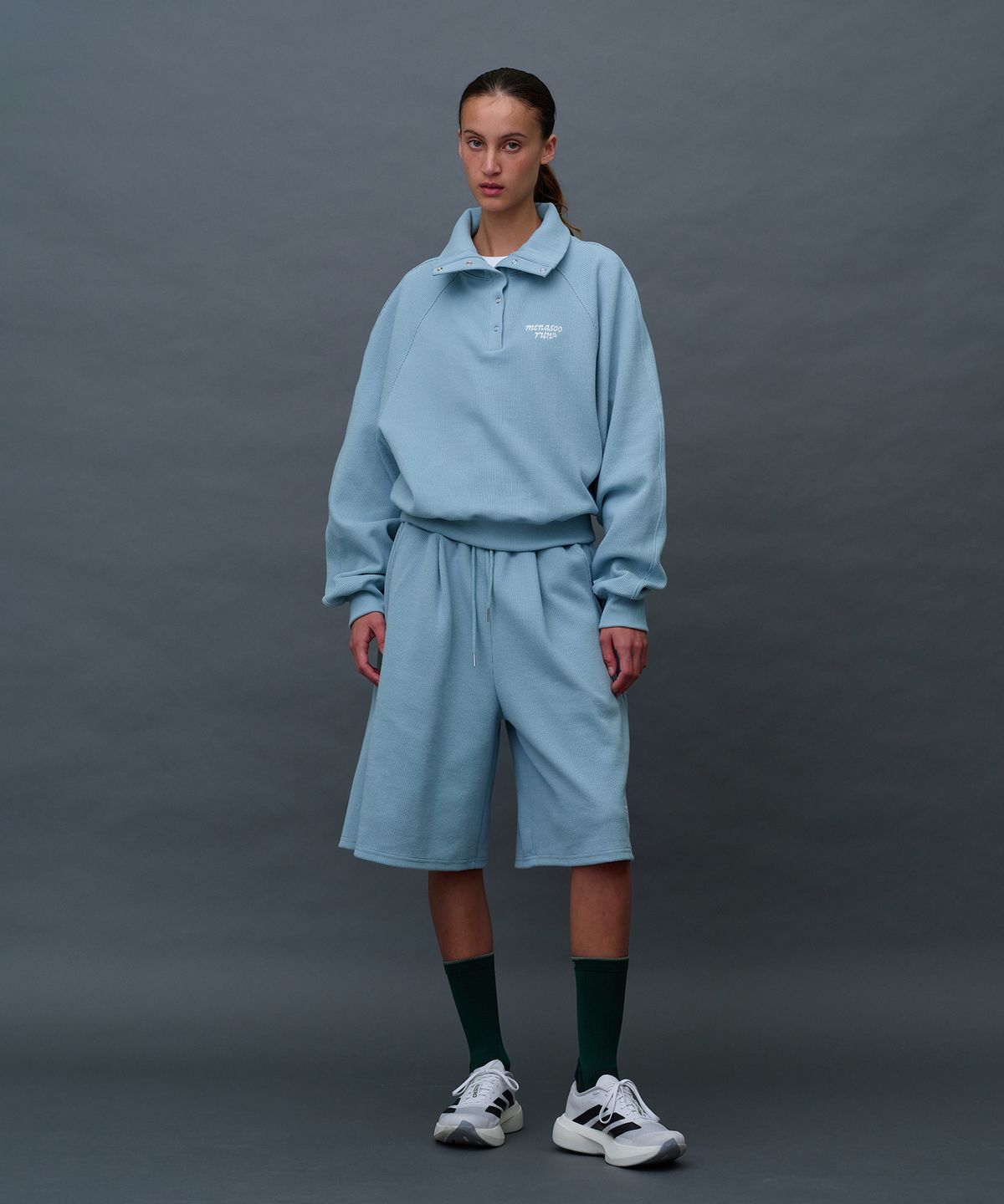미나수(MENASOO) Waffle Sweat Training Bermuda Pants