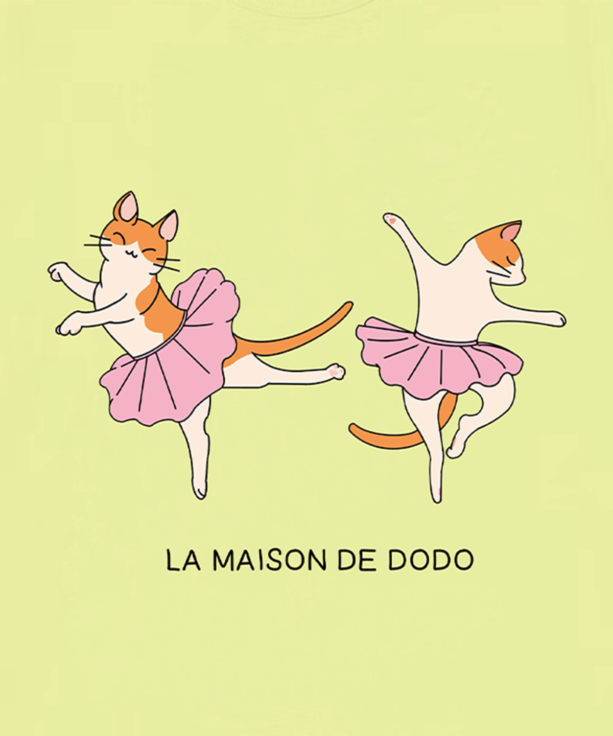 라메종드도도(LA MAISON DE DODO) Simply DODO T Shirt with Ballet Cats (Lemon)_키즈기본티 키즈프린트 등원복 키즈긴팔티 아동긴팔티 간절기 키즈선물 아동선물 여아선물 남아선물