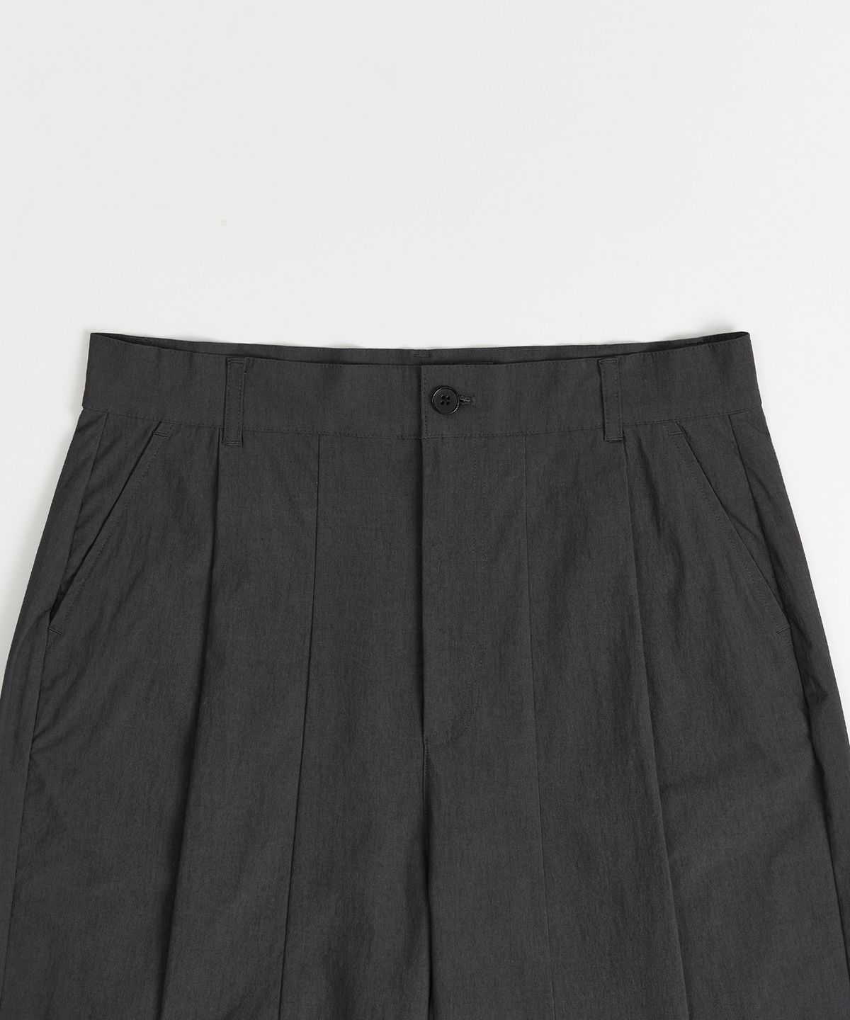 엑스컨테이너(EXCONTAINER) [여름용] 나일론 이지 턱 와이드 팬츠 (CHARCOAL)