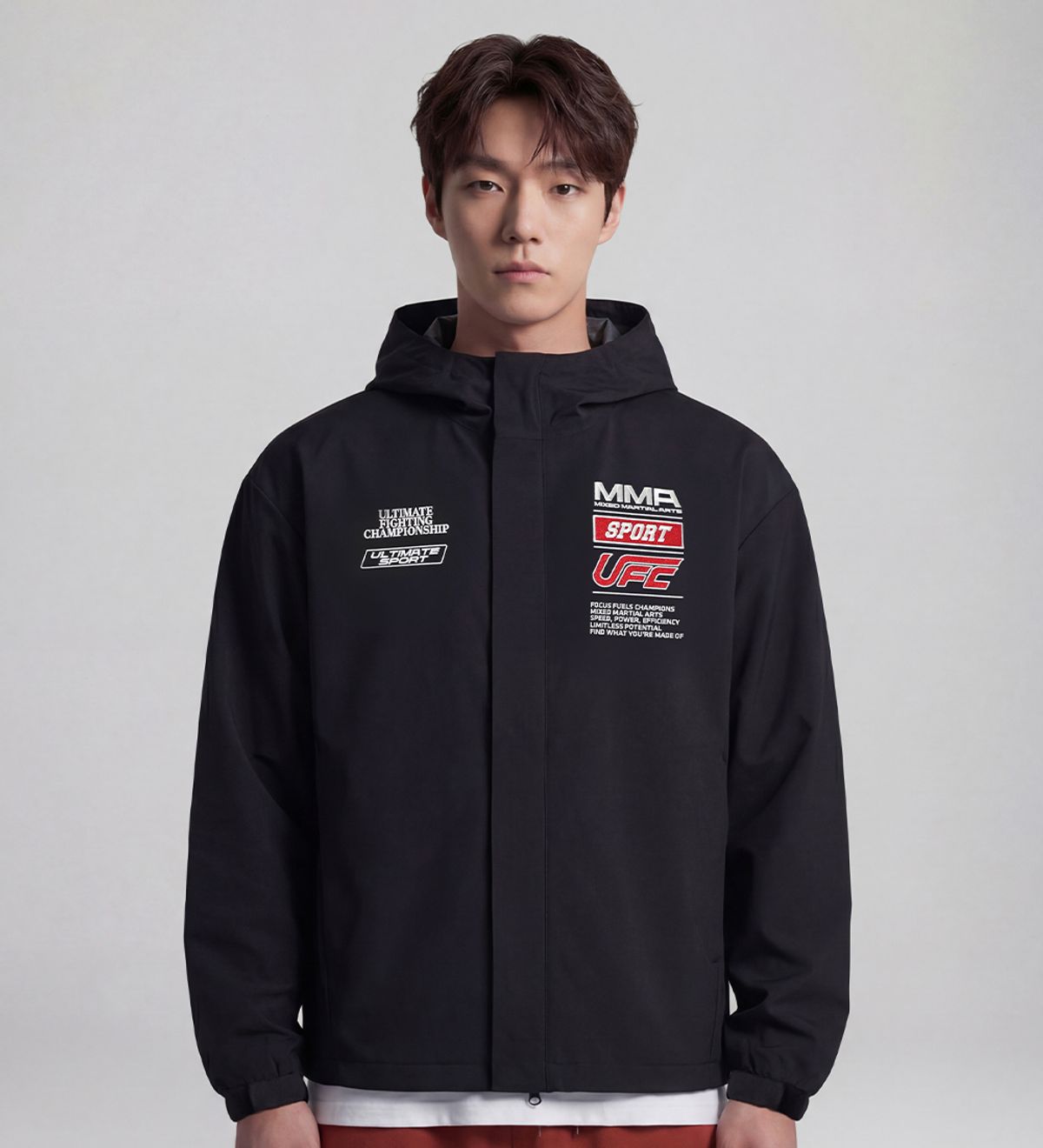 유에프씨 스포츠(UFC SPORT) UFC 챔프 스폰 릴렉스핏 3L 자켓 블랙 U2JKX3101BK