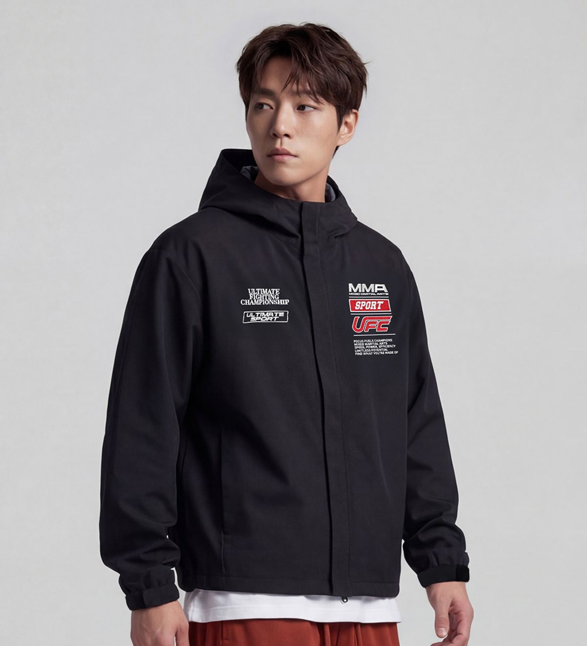 유에프씨 스포츠(UFC SPORT) UFC 챔프 스폰 릴렉스핏 3L 자켓 블랙 U2JKX3101BK