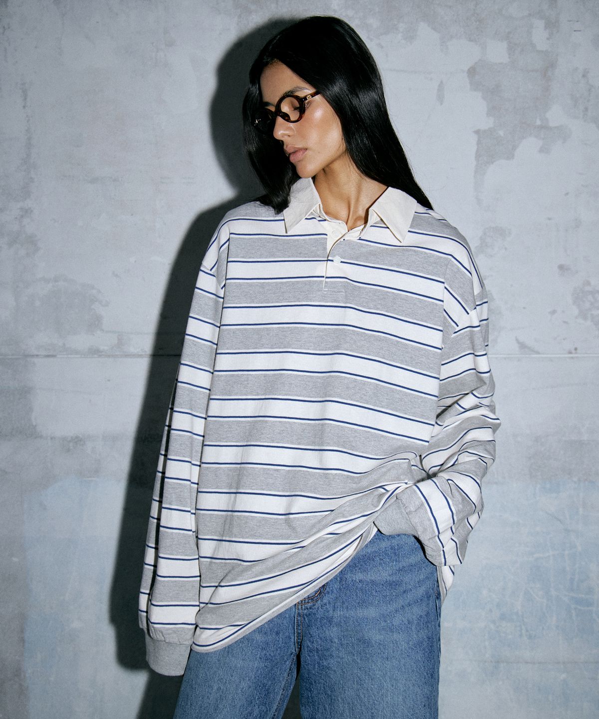 와르 포 우먼(WAARFORWOMAN) WT-48 럭비 스트라이프 티(4colors)