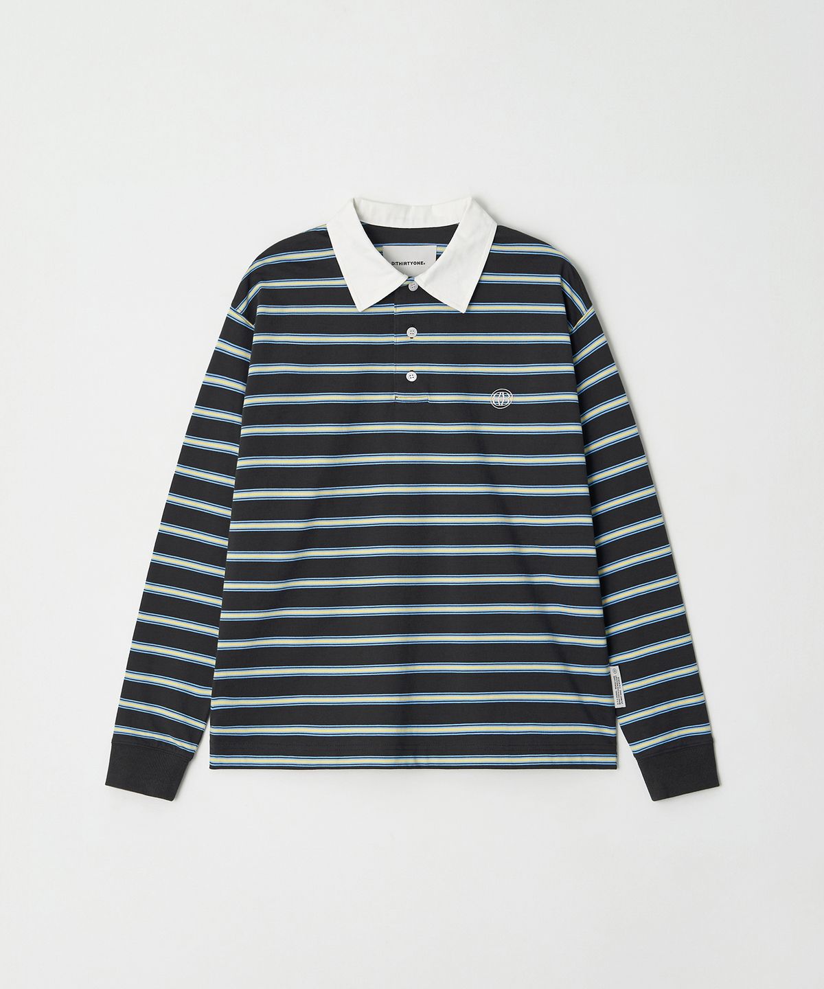 디써티원(DTHIRTYONE) Pinstripe Collar Long Sleeve Tee (CHARCOAL)