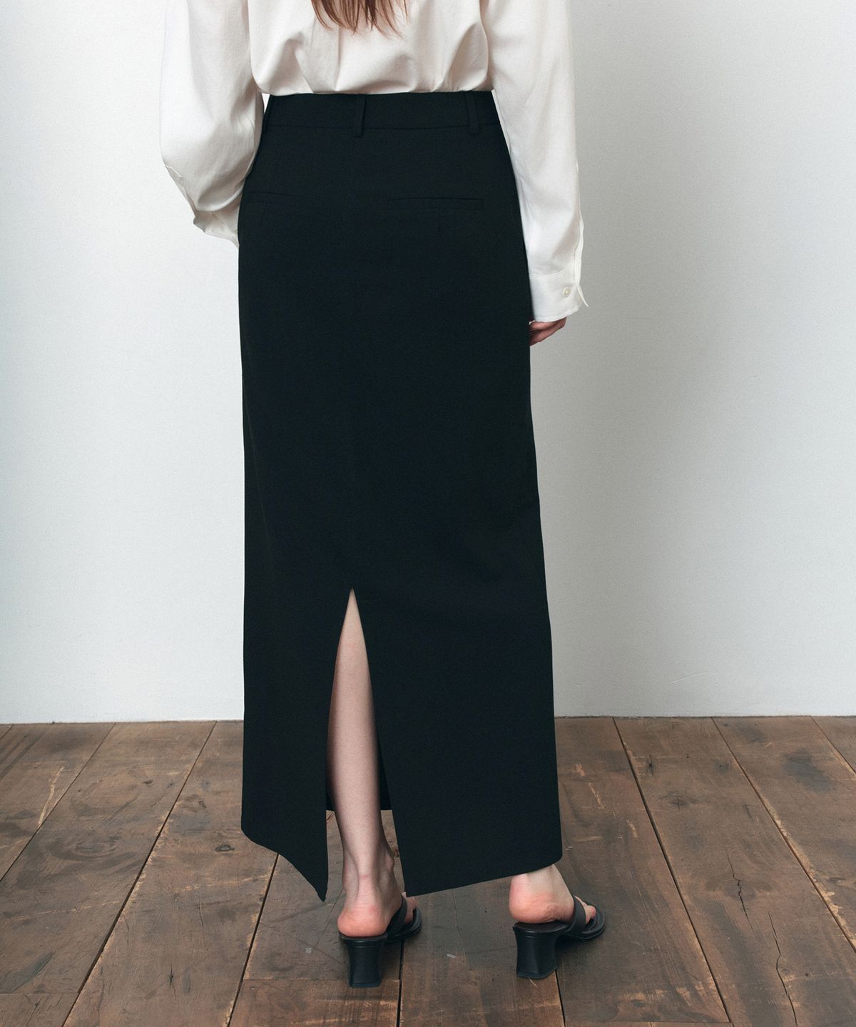 시야쥬(SIYAZU) SIST9058 포멀 칼럼 롱 스커트_Black