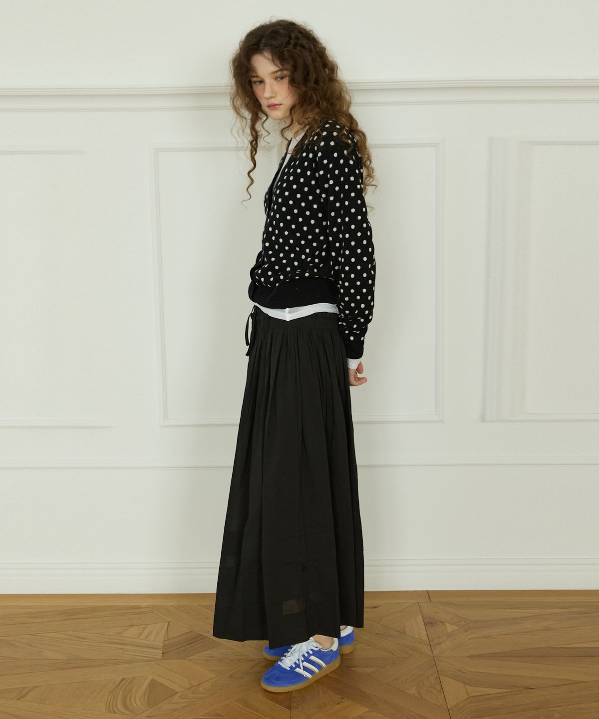 오픈도어스튜디오(OPENDOORSTUDIO) Tiered maxi skirt Black