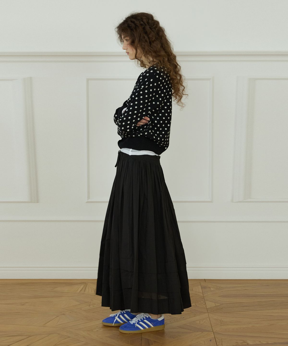 오픈도어스튜디오(OPENDOORSTUDIO) Tiered maxi skirt Black