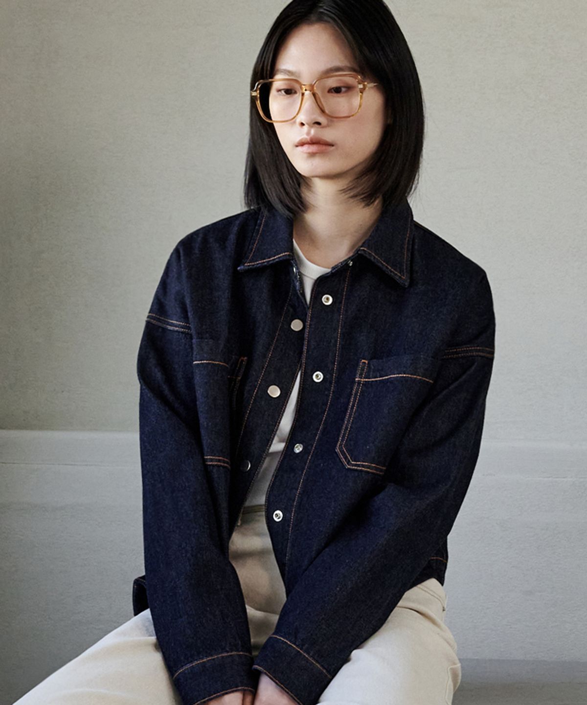 마롭(MALOUPE) 9404 넌페이드 데님 셔켓 (다크 인디고)