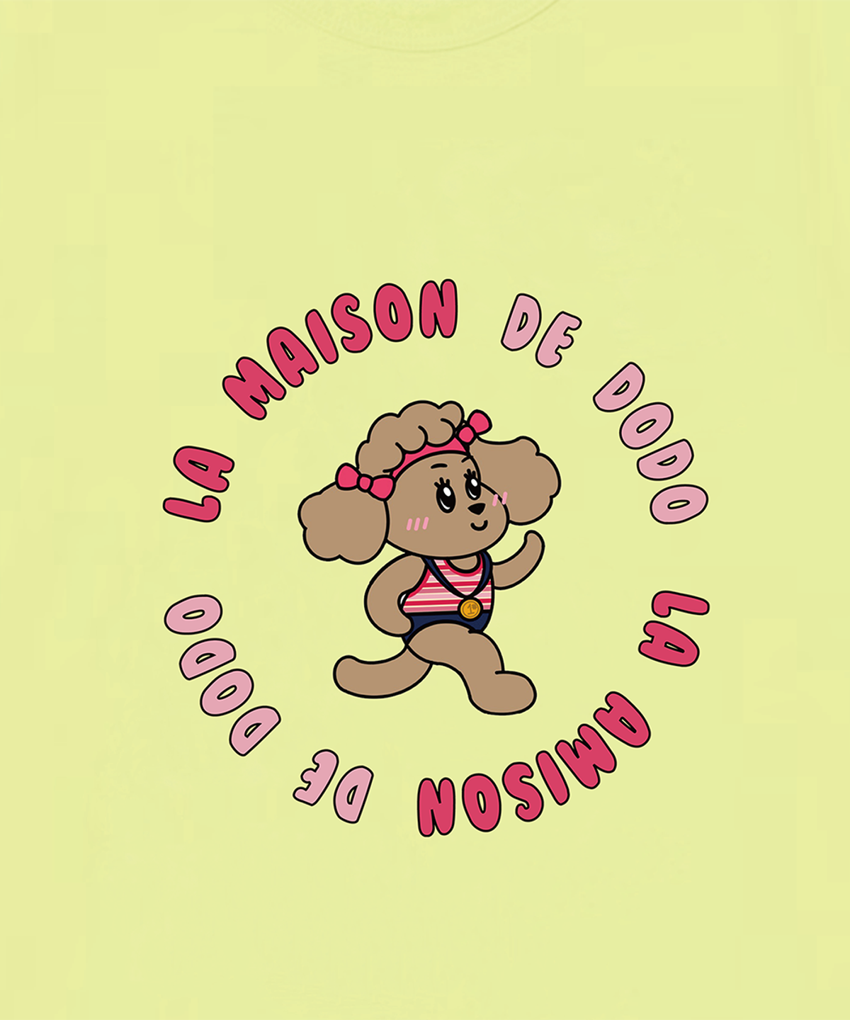 라메종드도도(LA MAISON DE DODO) Simply DODO T Shirt with Running Dog (Lemon)_키즈기본티 키즈프린트 등원복 키즈긴팔티 아동긴팔티 간절기 키즈선물 아동선물 여아선물 남아선물