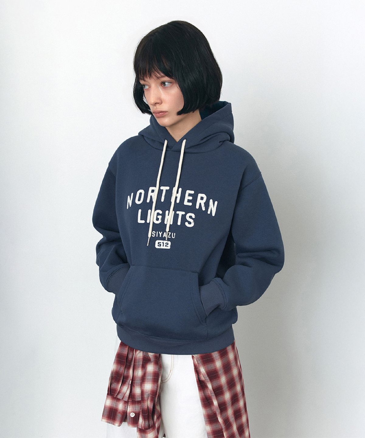 시야쥬(SIYAZU) SITP5251 NORTHERN LIGHTS 기모 후드티_Navy