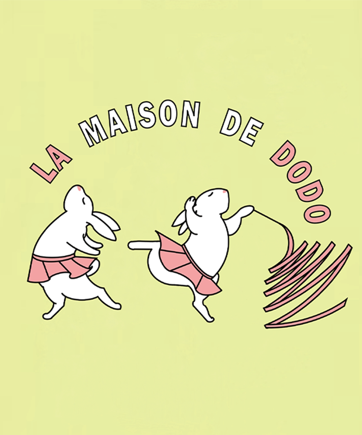 라메종드도도(LA MAISON DE DODO) Simply DODO T Shirt with Gymnast Rabbits (Lemon)_키즈기본티 키즈프린트 등원복 키즈긴팔티 아동긴팔티 간절기 키즈선물 아동선물 여아선물 남아선물