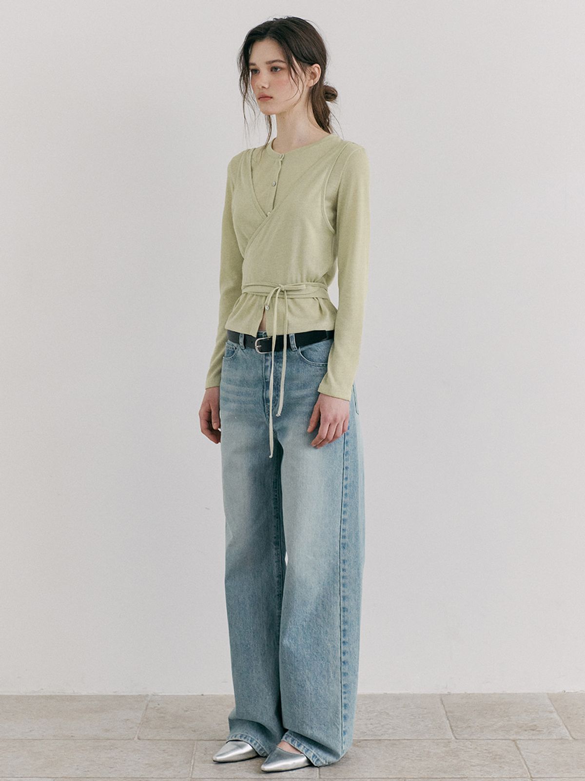에트몽(ETMON) Washed Denim Pants, Blue