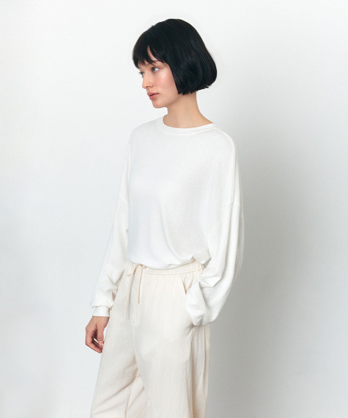 시야쥬(SIYAZU) SITP5243 가오리 슬러브 티셔츠_Ivory