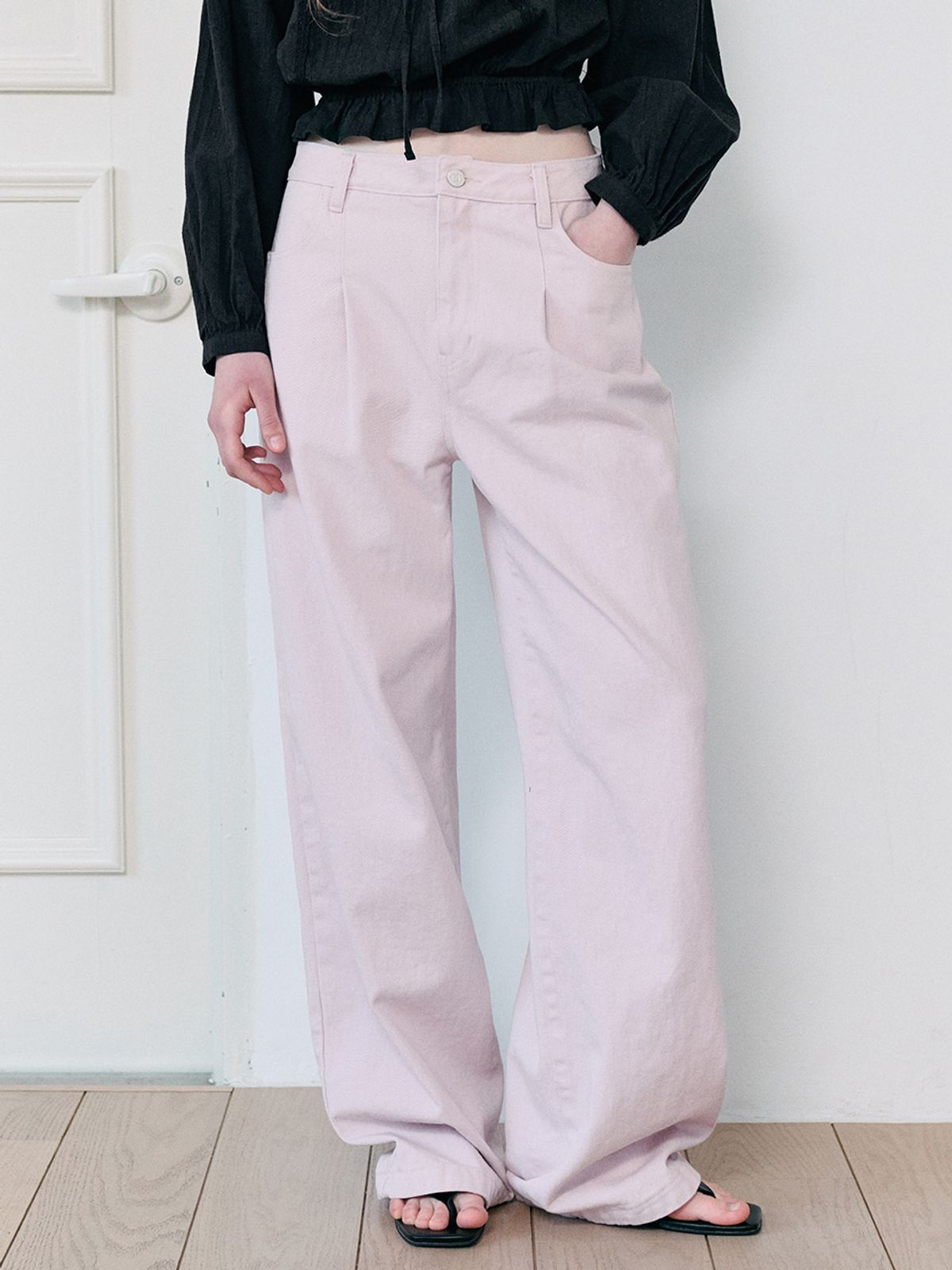 에트몽(ETMON) Pintuck Cotton Pants, Pink