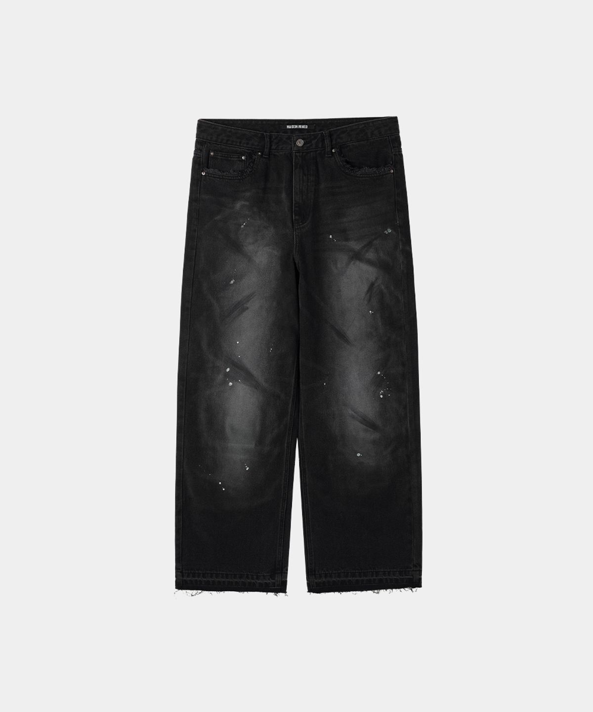 메종미네드(MAISON MINED) HAND PAINT FADED DENIM PANTS BLACK