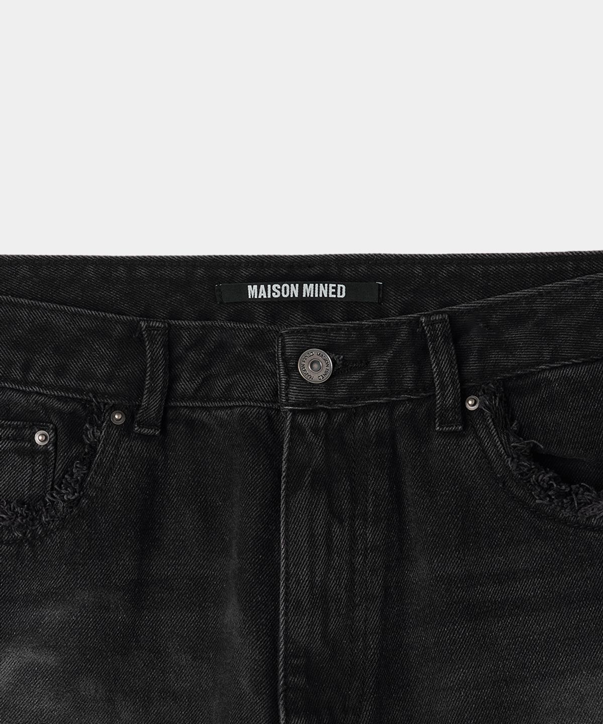 메종미네드(MAISON MINED) HAND PAINT FADED DENIM PANTS BLACK